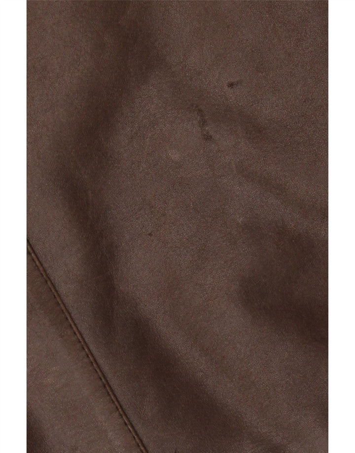 HEELI Mens Leather Jacket UK 44 2XL Brown Leather Vintage Heeli and Second-Hand Heeli from Messina Hembry 