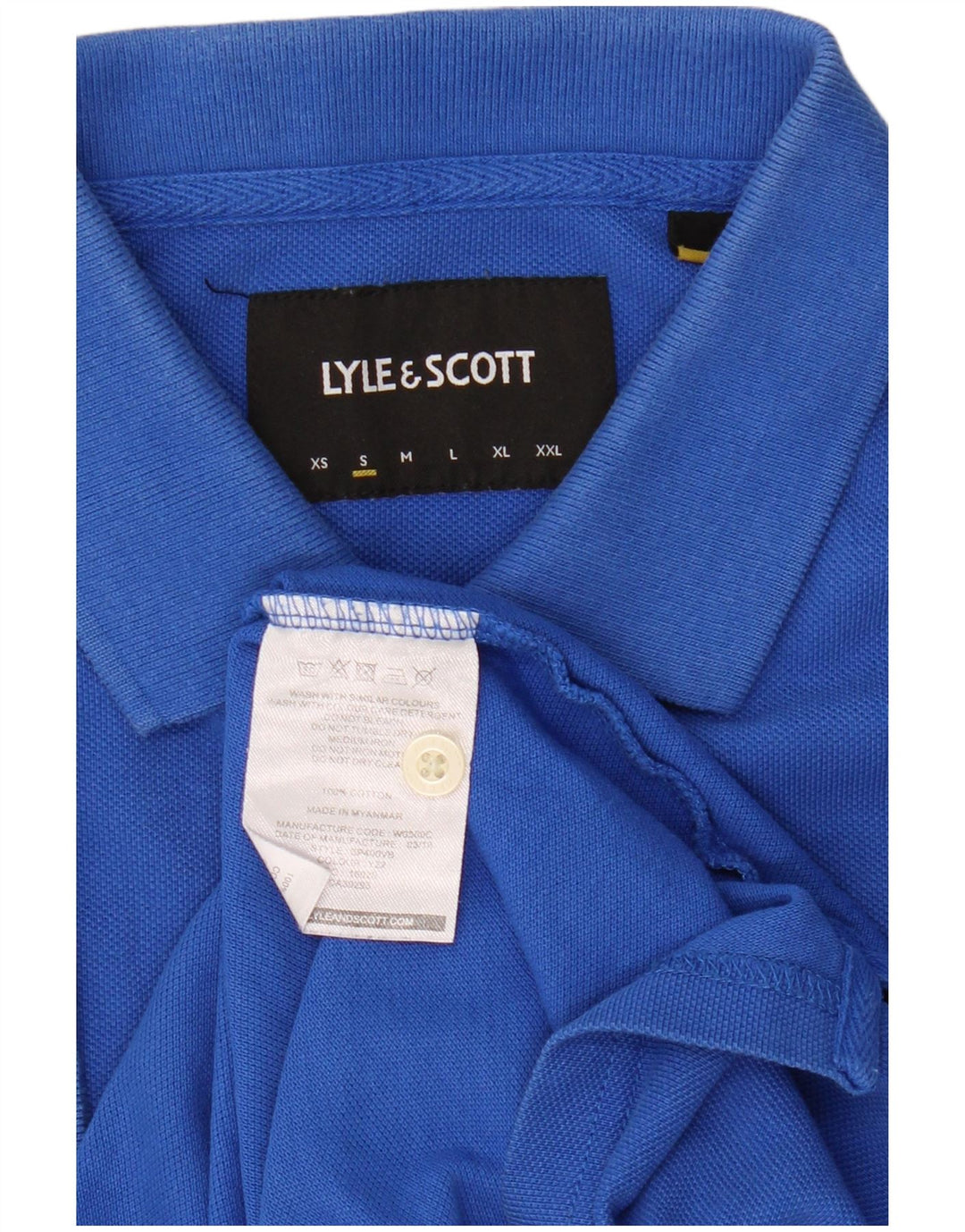 Lyle & Scott herre poloskjorte lille blå bomuld