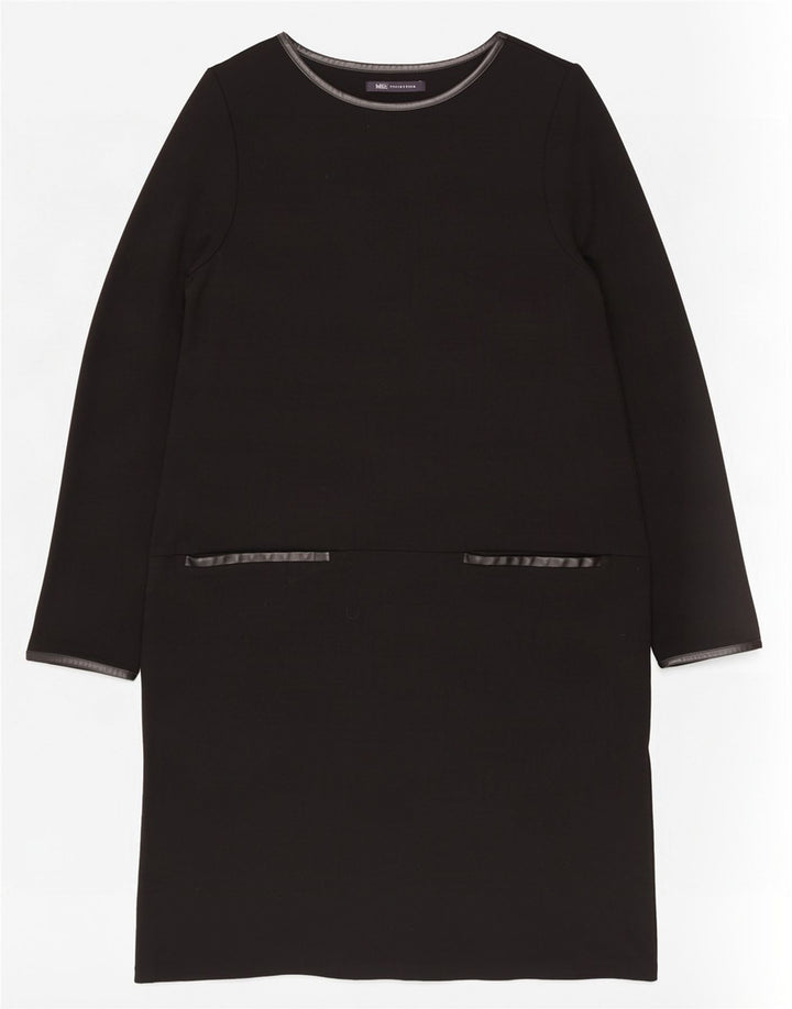 Marks & Spencer Dame Langærmet Shift Dress UK 16 Large Black