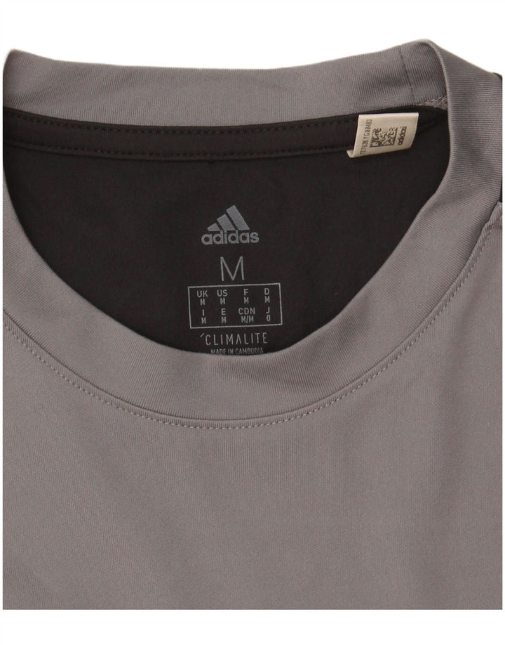 ADIDAS Mens Climalite T-Shirt Top Medium Grey Colourblock