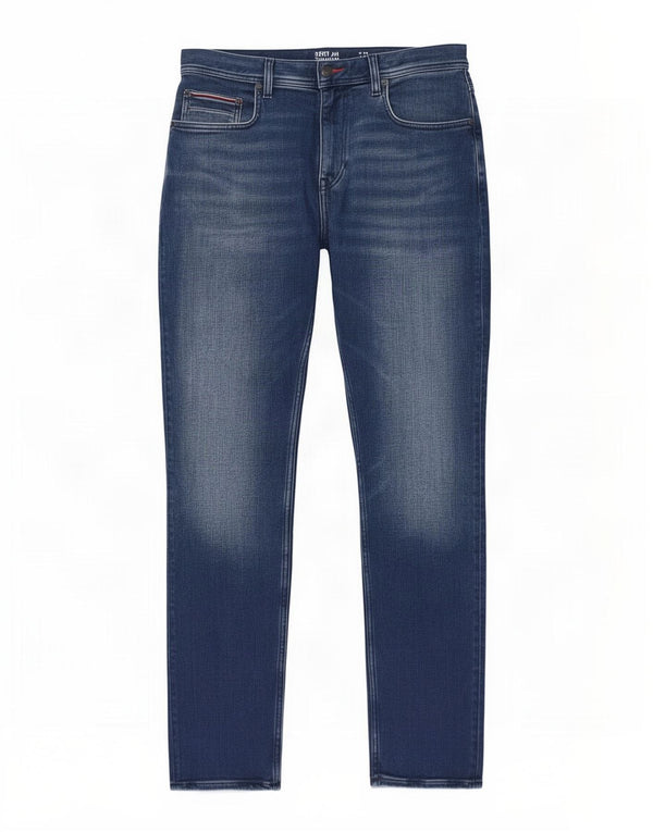Tommy Hilfiger Herre Denton Straight Jeans W34 L32 Blå Bomuld