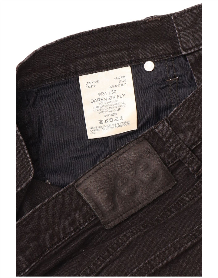 LEE Dame Daren Zip Fly Straight Jeans W31 L30 Sort Bomuld