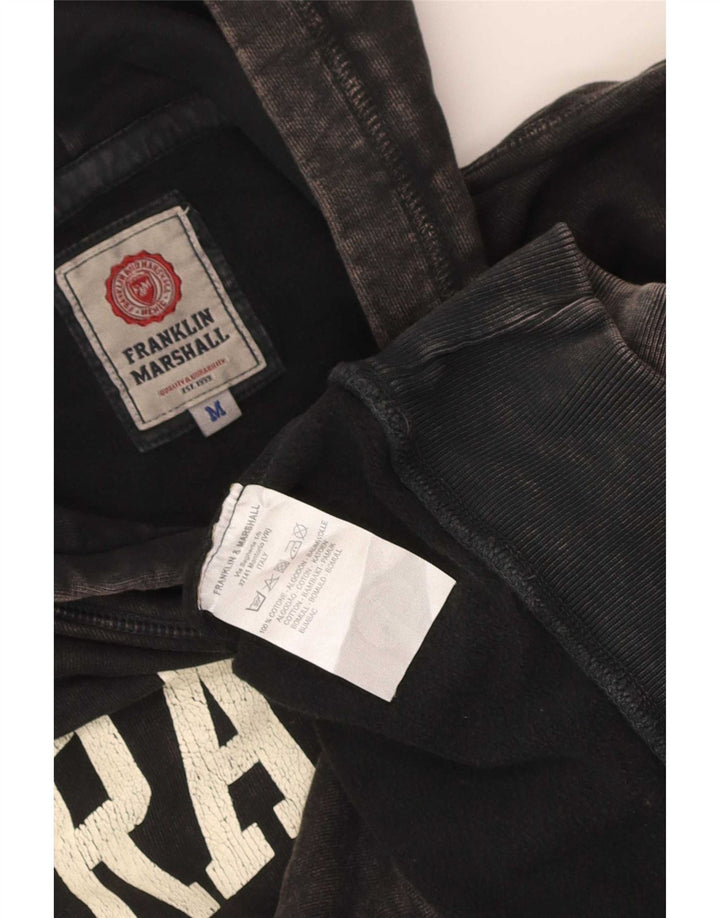 Franklin Marshall Herre grafisk hættetrøje Jumper Medium Sort Bomuld