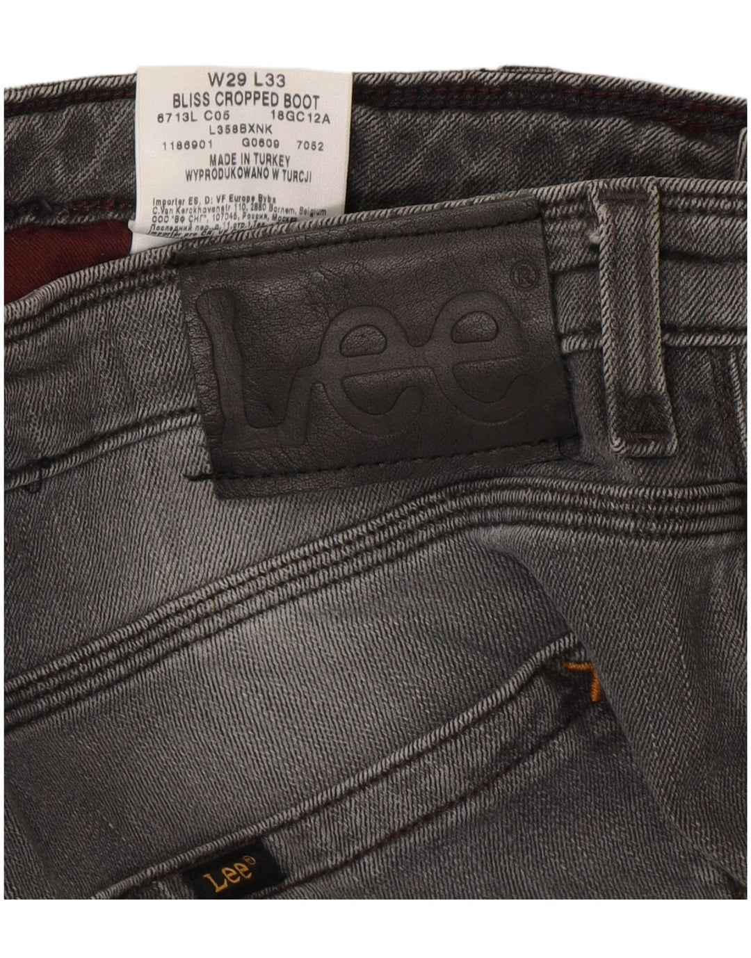 LEE Dame Bliss Crop Bootcut Jeans W29 L28 Grå Bomuld