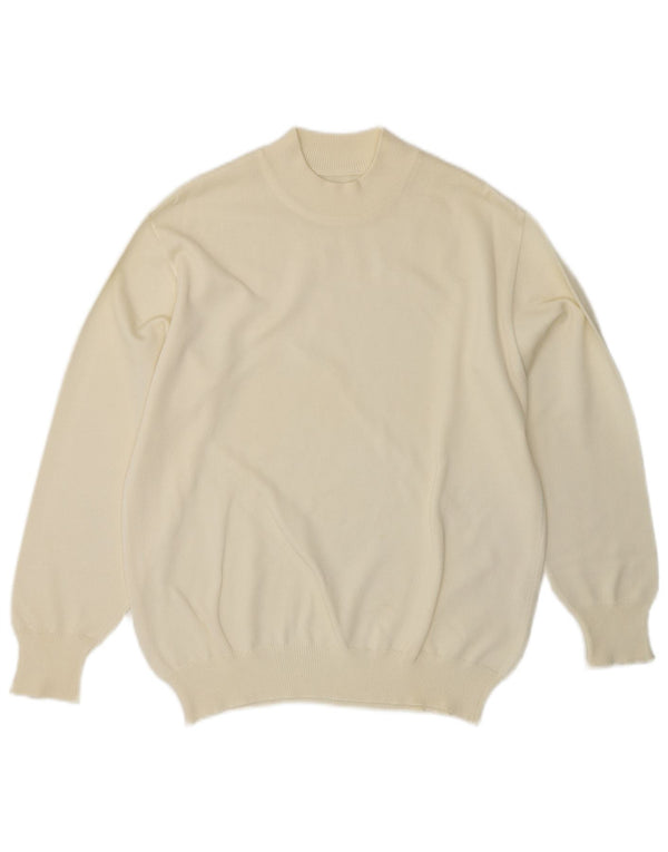 VINTAGE Dame Turtle Neck Sweater UK 14 Medium Off White