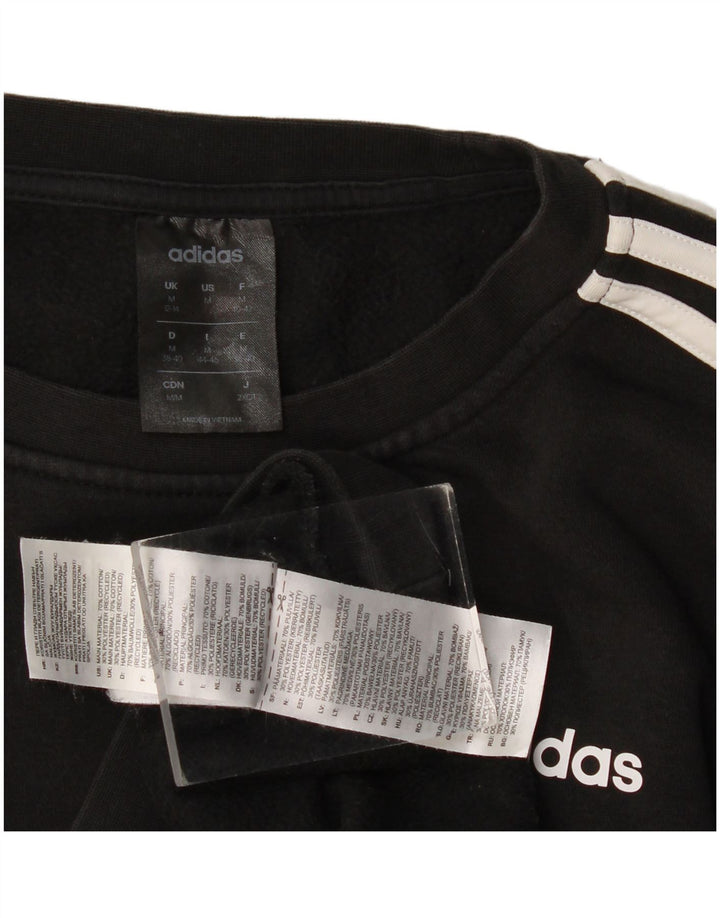 Adidas Dame Sweatshirt Jumper UK 12/14 Medium Sort Bomuld