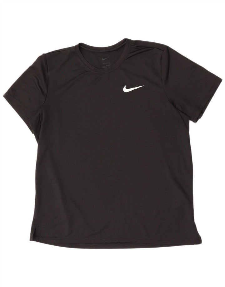 Nike Dri Fit T-shirt top til mænd, stor sort polyester