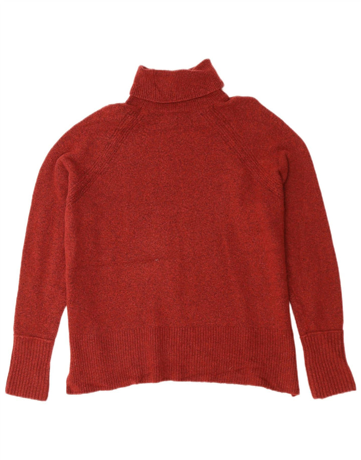 J. Crew Dame Roll Neck Jumper Sweater UK 14 Medium Maroon Nylon