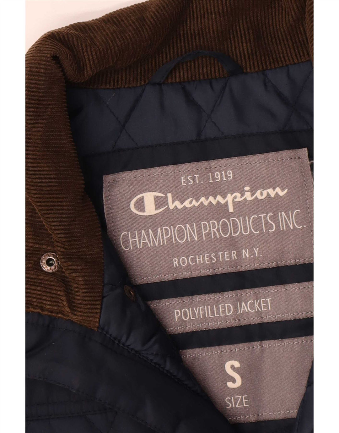 Champion Herre quiltet jakke UK 36 Small Navy Blue