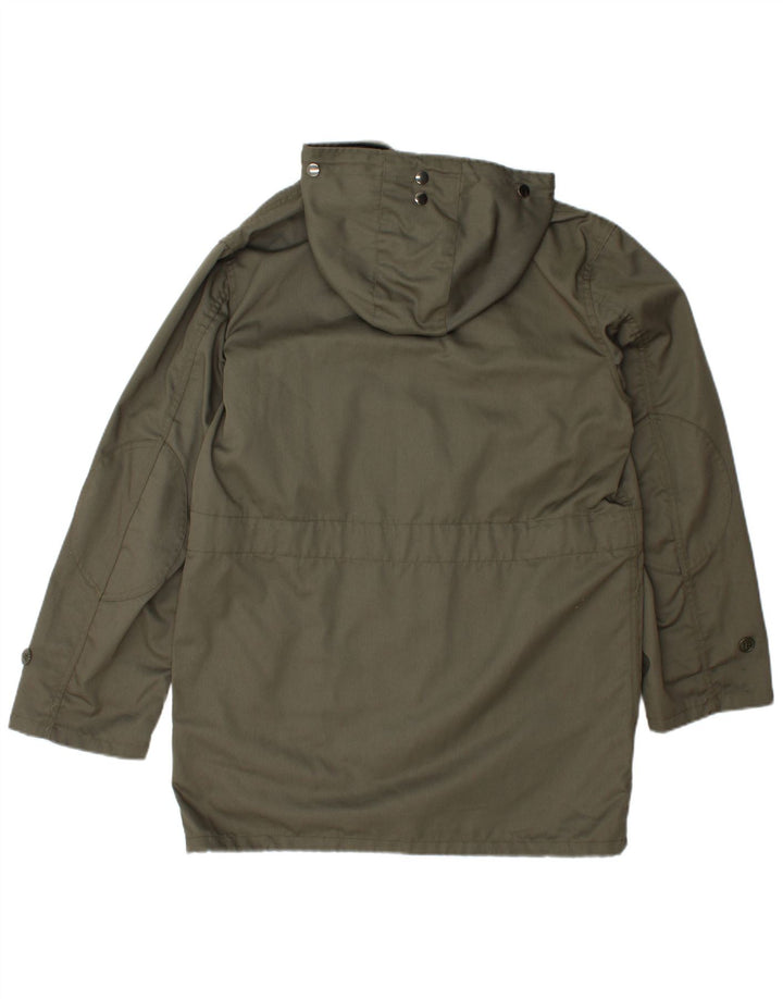 Vintage Herre Hooded Parka Jacket IT 46 Small Khaki
