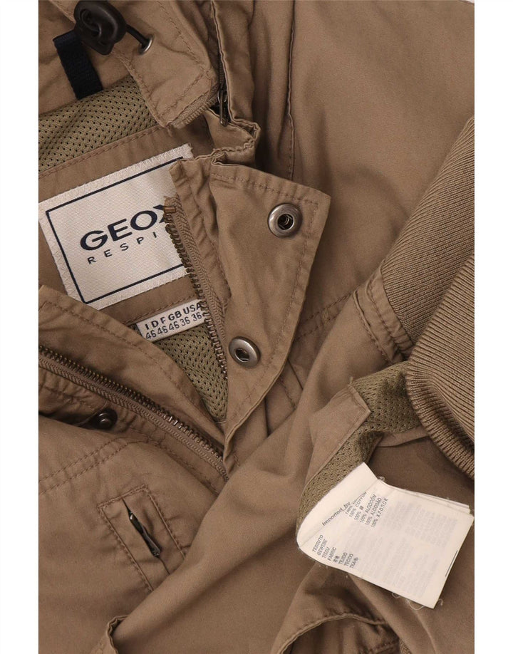 Geox Herre Hooded Utility Jacket UK 36 Small Beige Bomuld