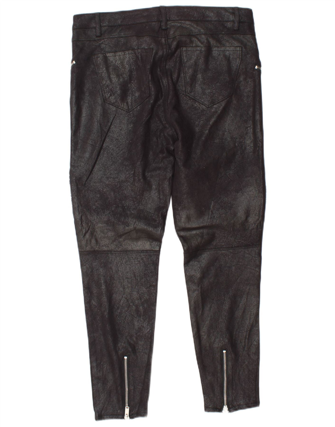 Zara Womens Skinny Cropped Trousers Large W30 L27 Black Polyester