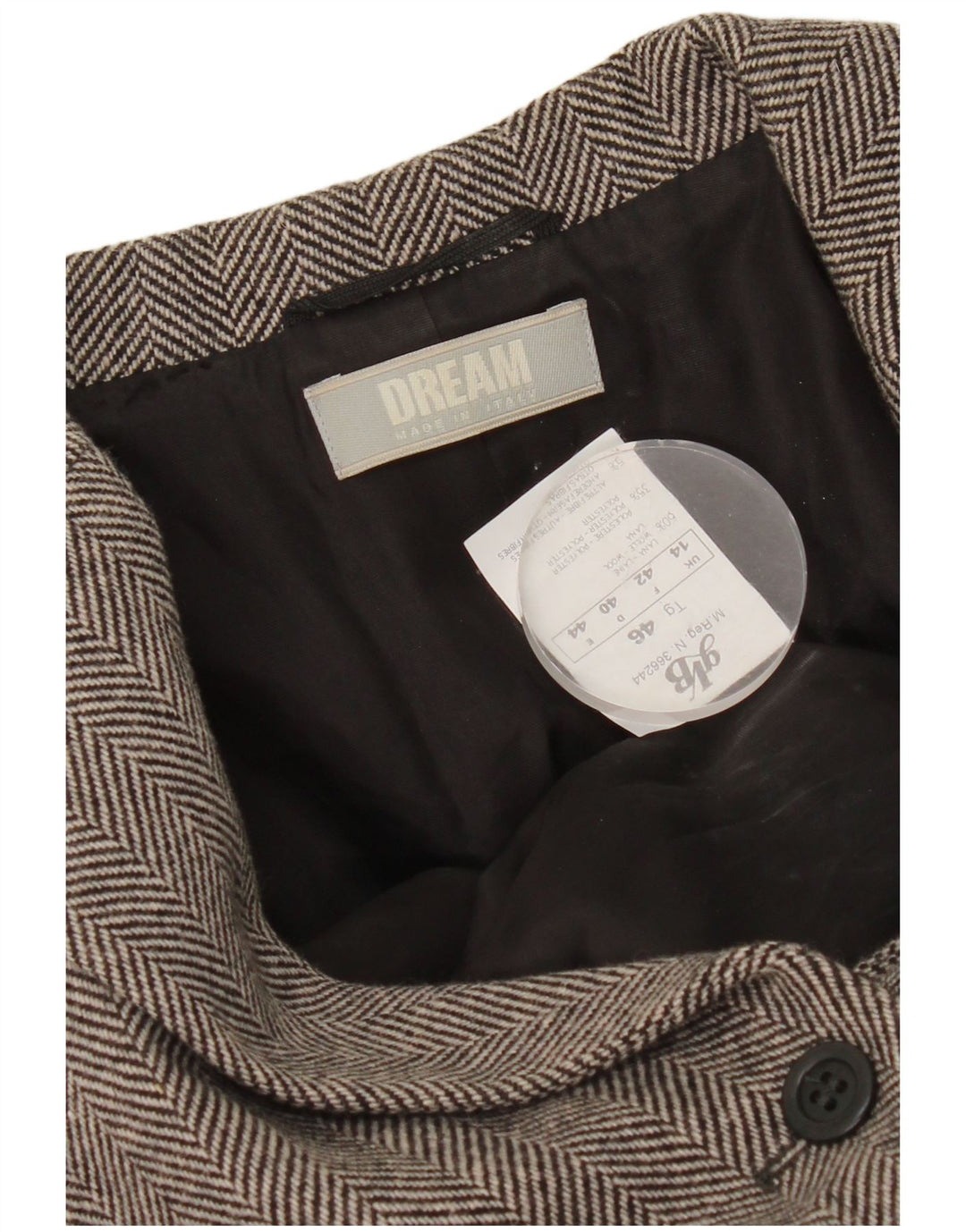 GVB Dame 1 Knap Blazer Jakke UK 14 Stor Grå Sildebensuld