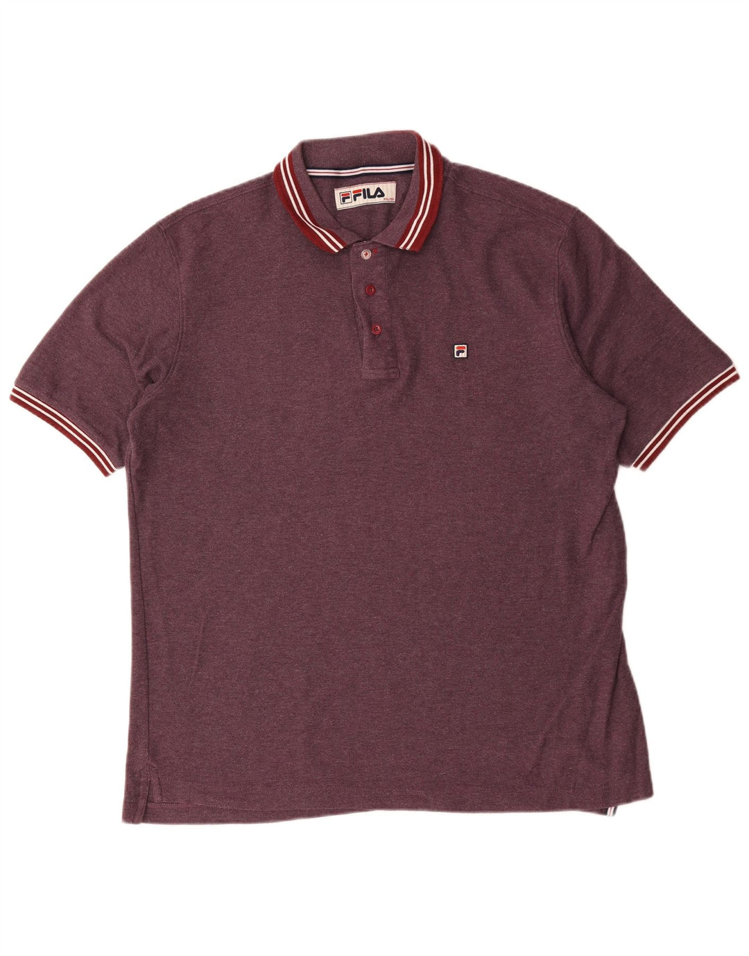 Fila Poloskjorte til mænd IT 56 2XL Burgundy Polyester