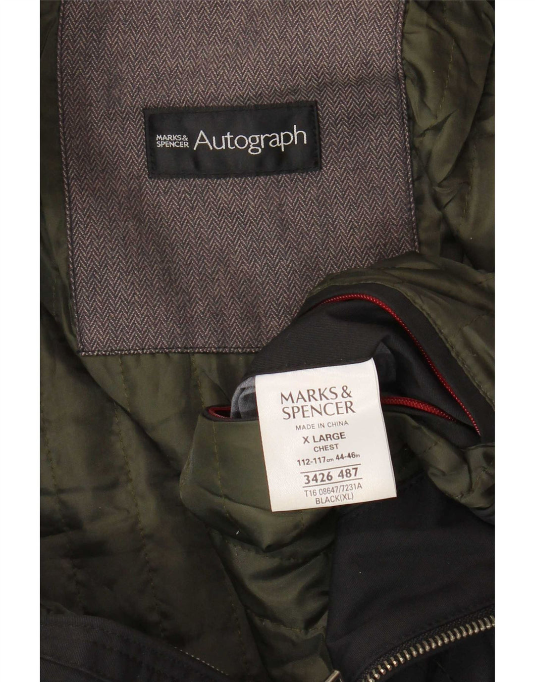 Marks & Spencer Herre Autograph Bomber Jacket UK 42 XL Sort Polyamid