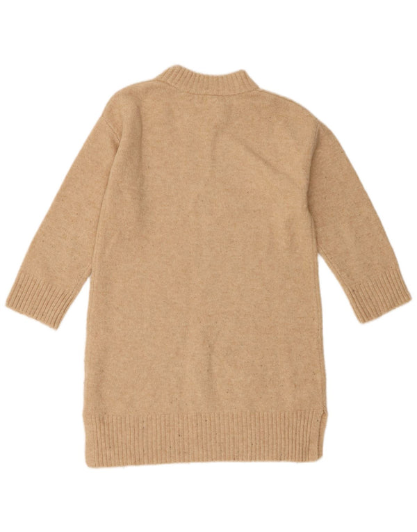 Zara piger 3/4 ærmet jumper kjole 8-9 år Beige Akryl