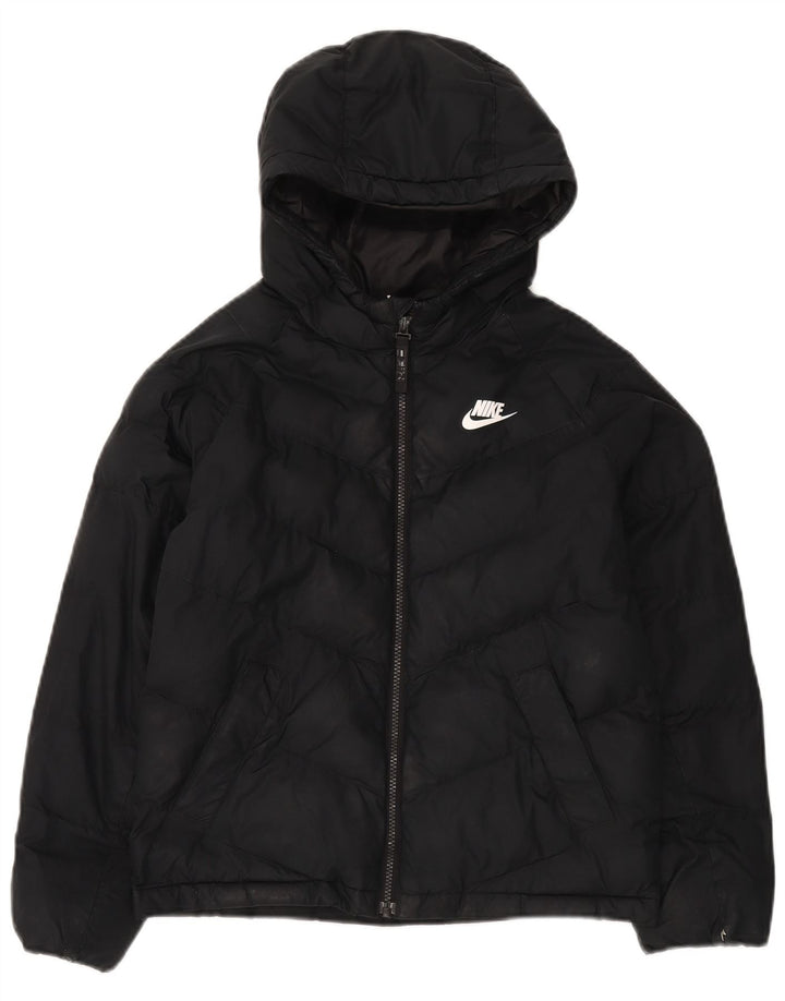 Nike drenge hættepolstret jakke 10-11 år medium sort polyester