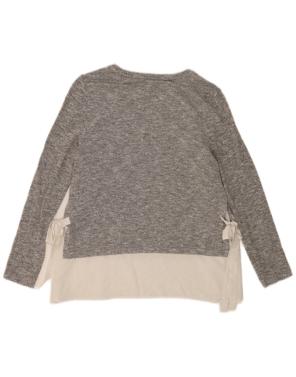 Oasis Dame Top Langærmet UK 12 Medium Grey Flecked Viscose