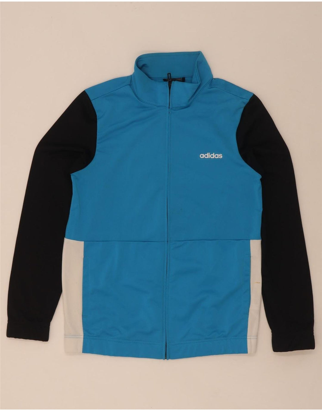 Adidas træningsdragt topjakke til kvinder UK 12/14 Medium Blue Colourblock