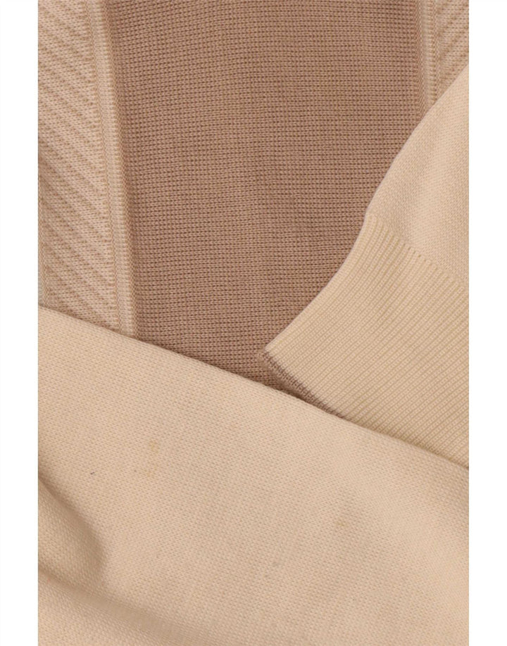 Gabicci Herre V-hals sweater XL Beige Colourblock Uld