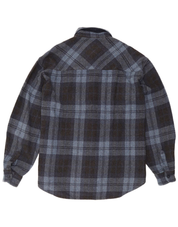 Conte of Florence herre overshirt XL blå ternet uld
