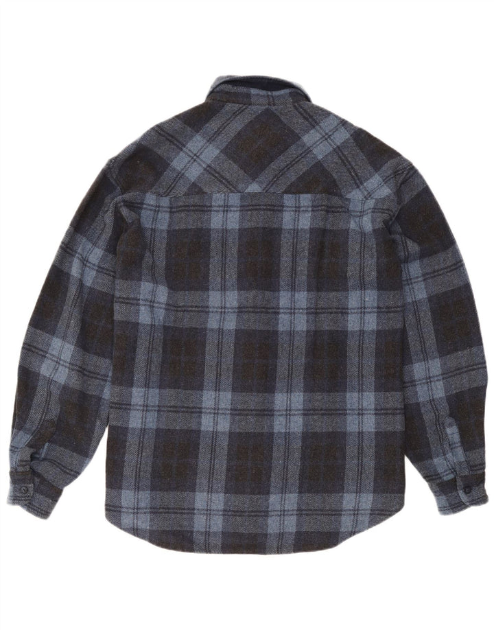 Conte of Florence herre overshirt XL blå ternet uld