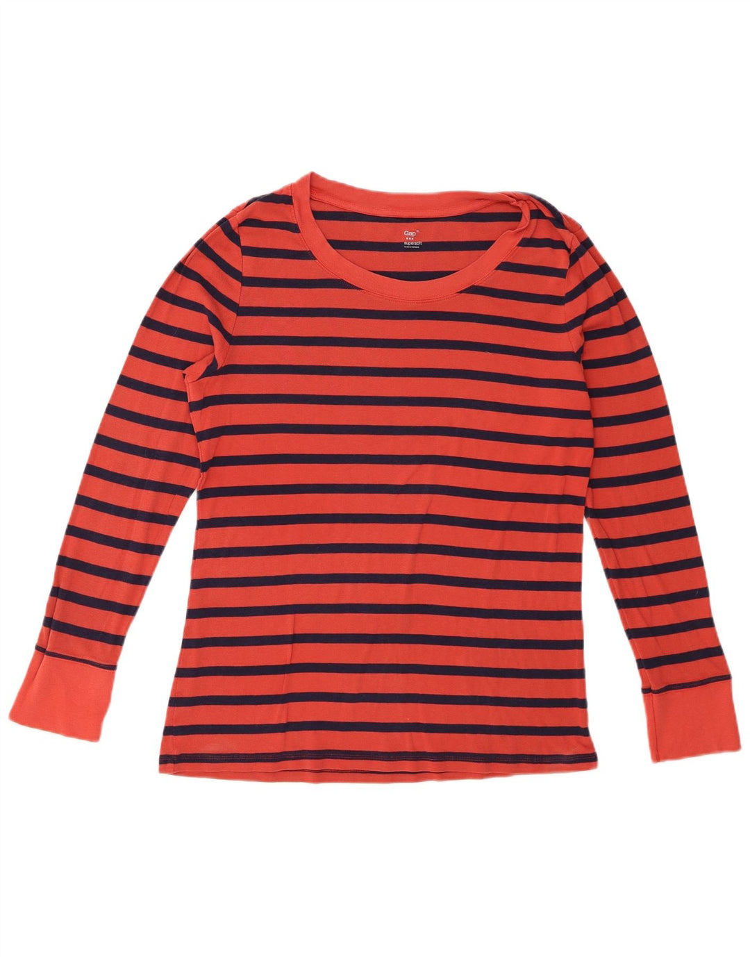 Gap Dame Top Langærmet UK 18 XL Rød Stribet