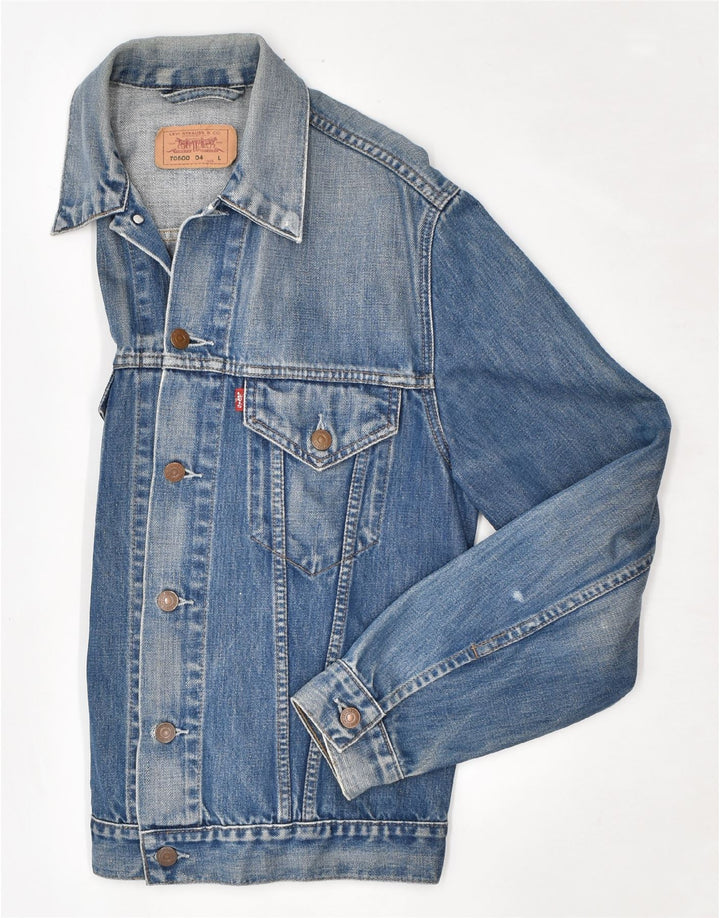 LEVI'S Dame denimjakke UK 14 Stor Blå Bomuld