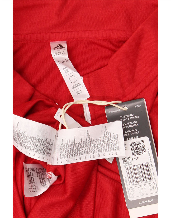 Adidas Herre Aeroready Zip Neck Pullover Træningsdragt Top XL Rød Polyester