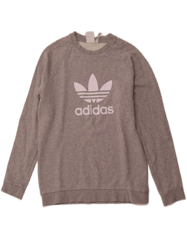 ADIDAS grafisk sweatshirt til mænd mellemgrå bomuldssport