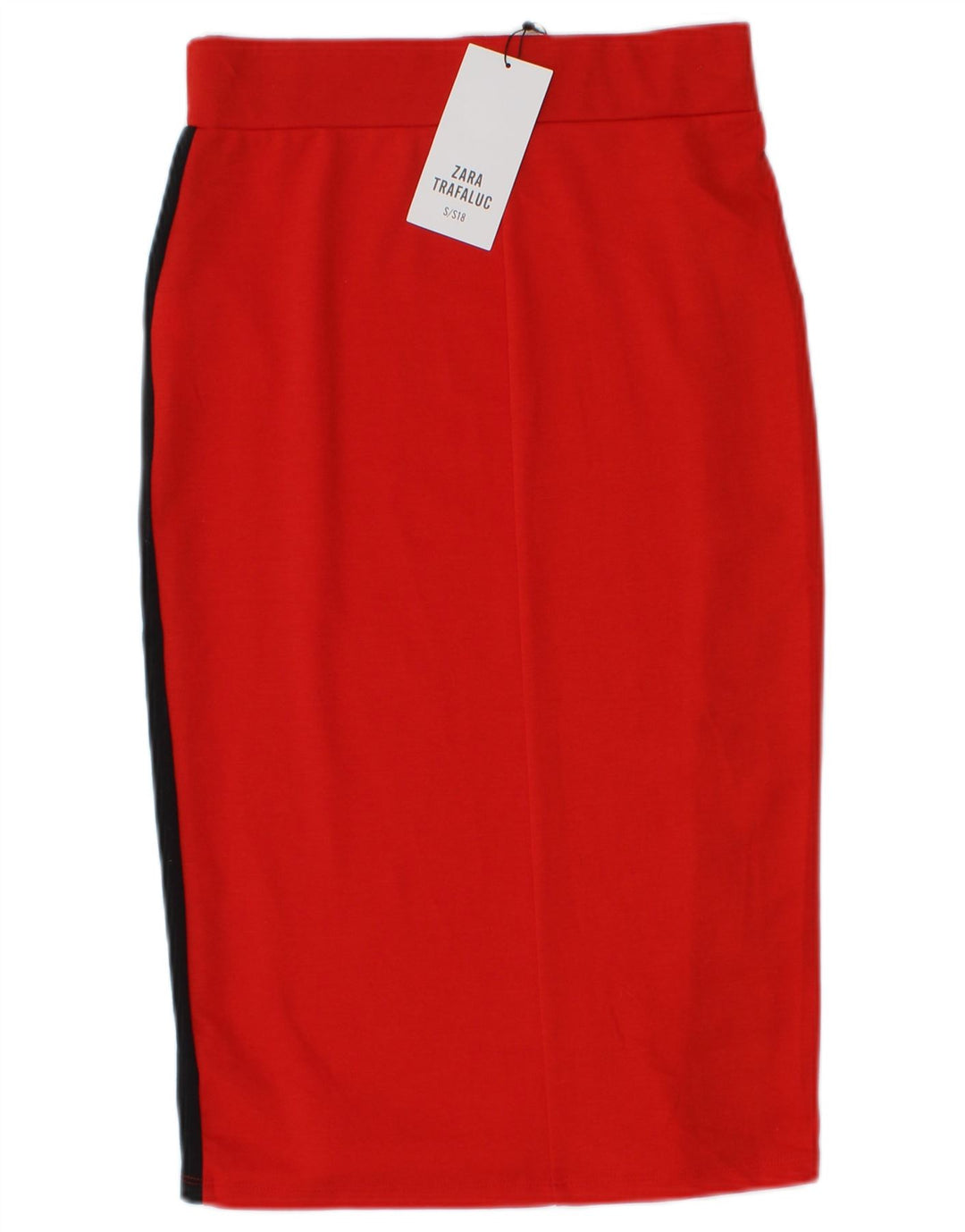 Zara Womens Trafaluc Pencil Skirt Small W26 Red Colourblock Polyester