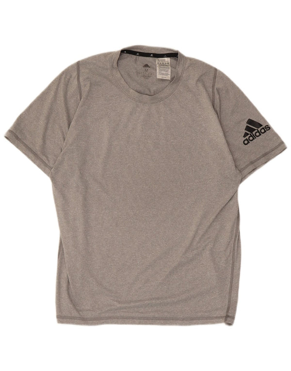Adidas Herre Aeroready Grafisk T-Shirt Top Medium Grå Polyester