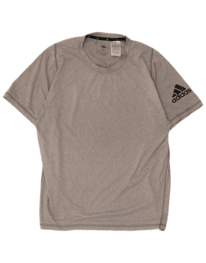 Adidas Herre Aeroready Grafisk T-Shirt Top Medium Grå Polyester