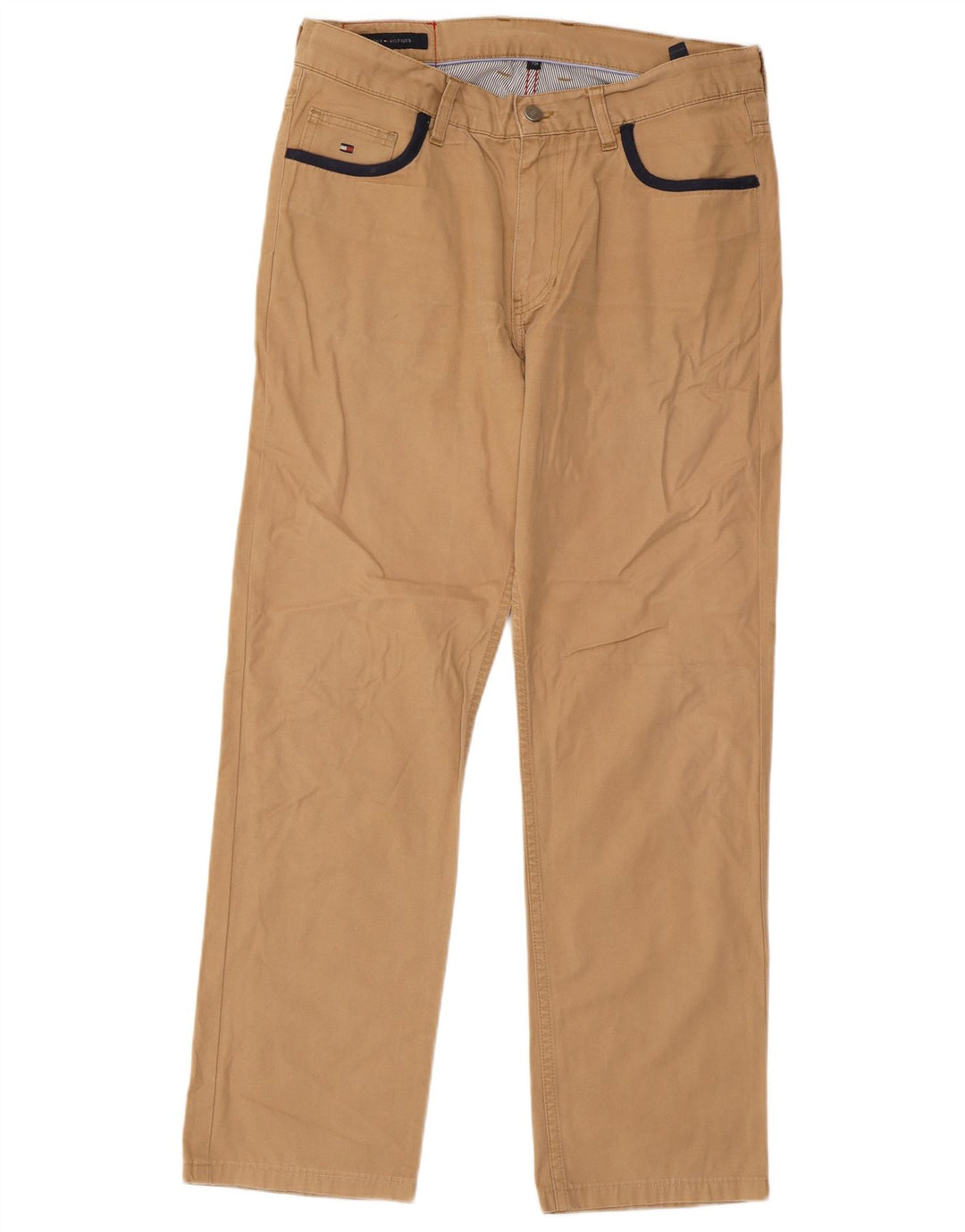 TOMMY HILFIGER Straight Casual Bukser til mænd W33 L29 Beige Bomuld