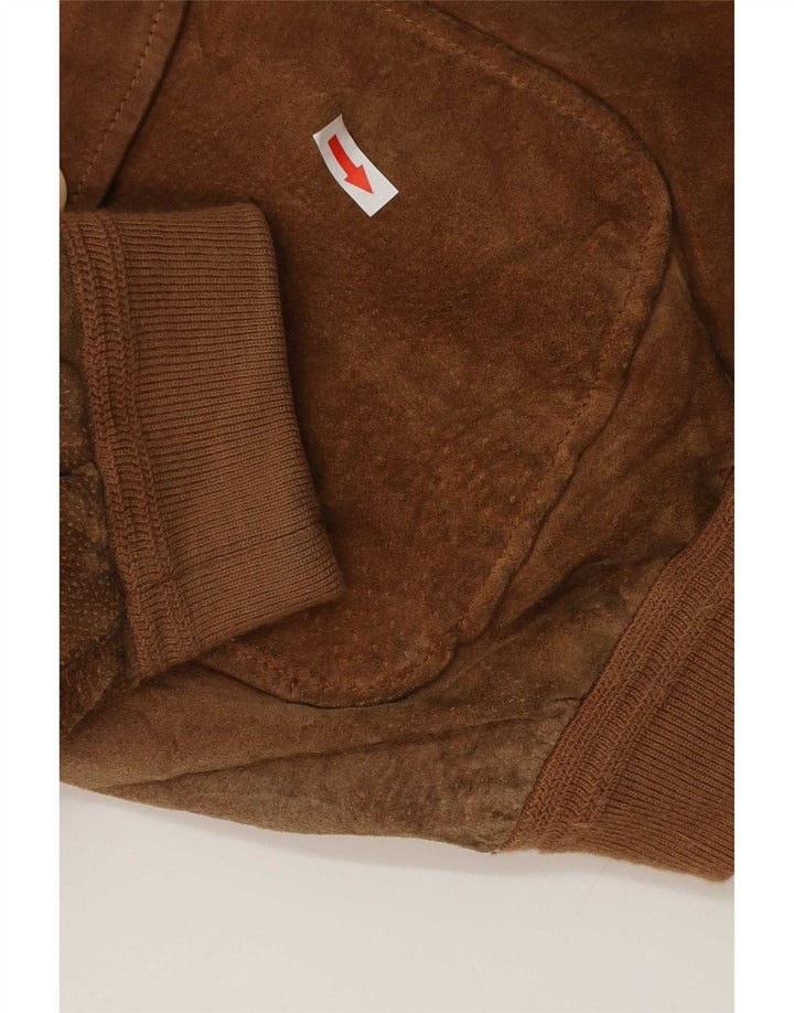 Essebi Herre Ruskind Bomber Jacket IT 54 2XL Brunt Læder