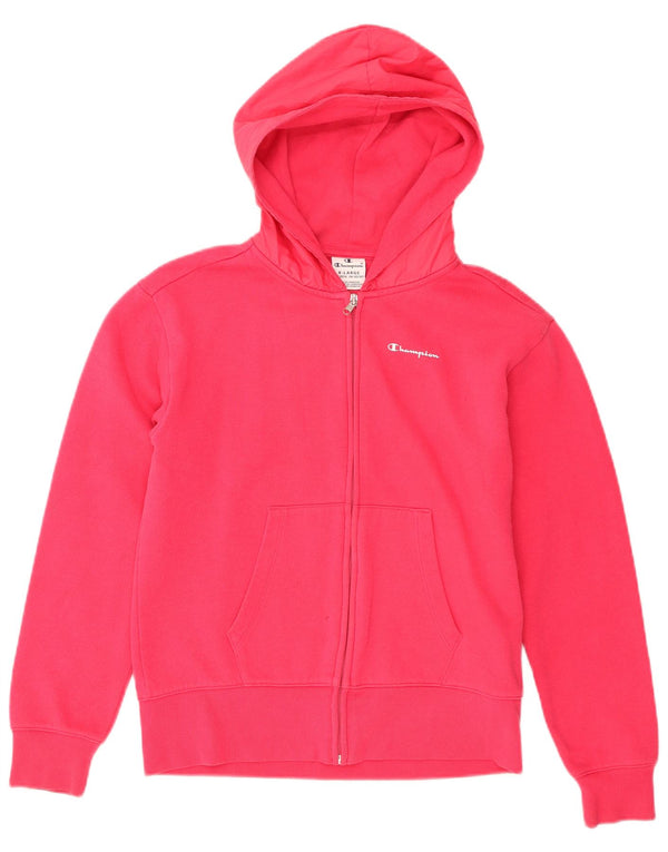 Champion Girls Zip Hoodie Sweater 13-14 år XL Pink Bomuld