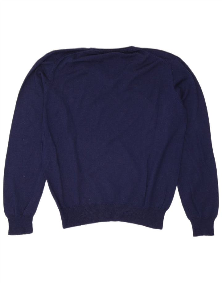 Brooksfield Herre V-hals sweater IT 46 Lille marineblå uld