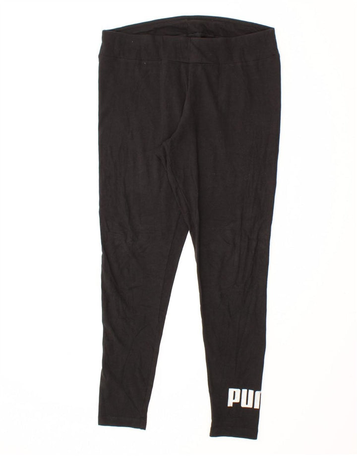 PUMA Womens Graphic Leggings UK 14 Large Black Vintage Puma and Second-Hand Puma from Messina Hembry 