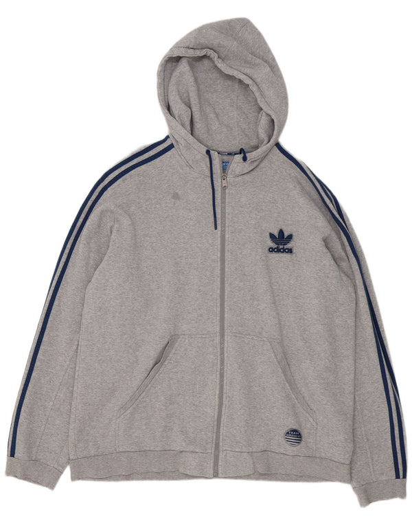Adidas Hættetrøje med lynlås til mænd 2XL Grå Flecked Bomuld