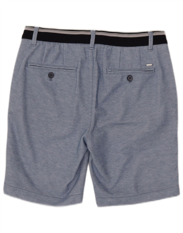 Zara Herre Chino Shorts Små W30 Blå Polyester
