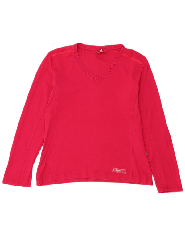 Champion Womens Easy Fit Top Langærmet UK 16 Large Pink Bomuld