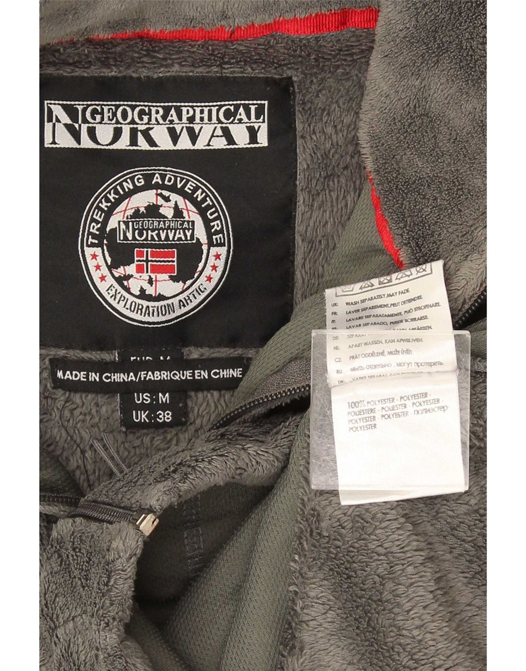 Geographical Norway Herre Fleecejakke UK 38 Medium Grå Polyester