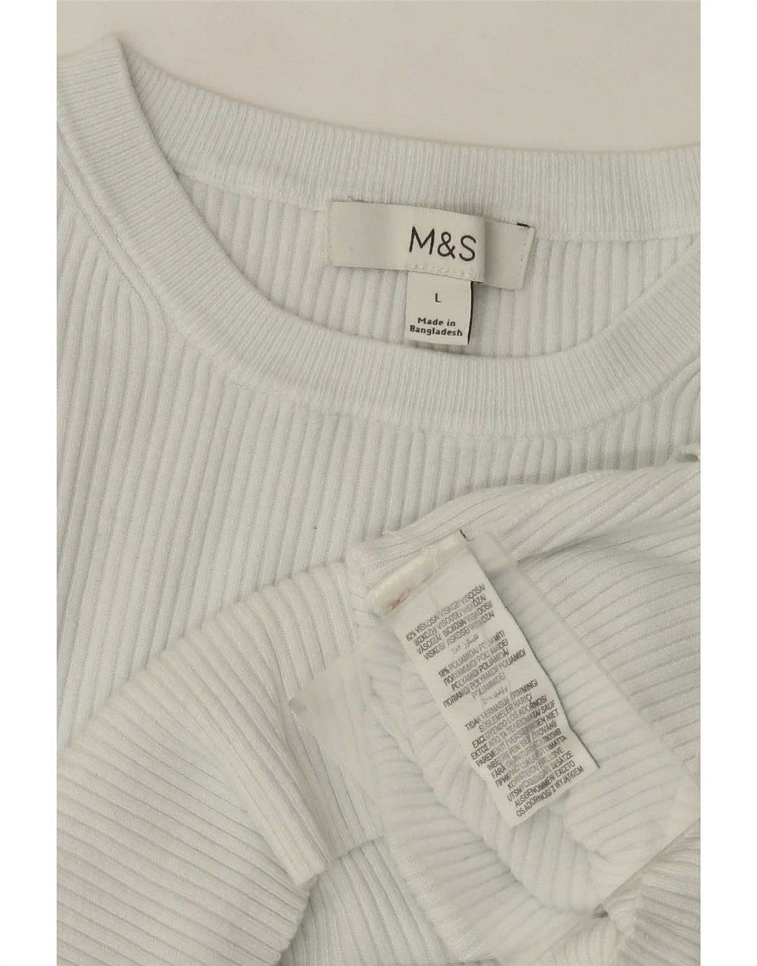 Marks & Spencer T-shirt top til kvinder DK 14 Stor hvid viskose