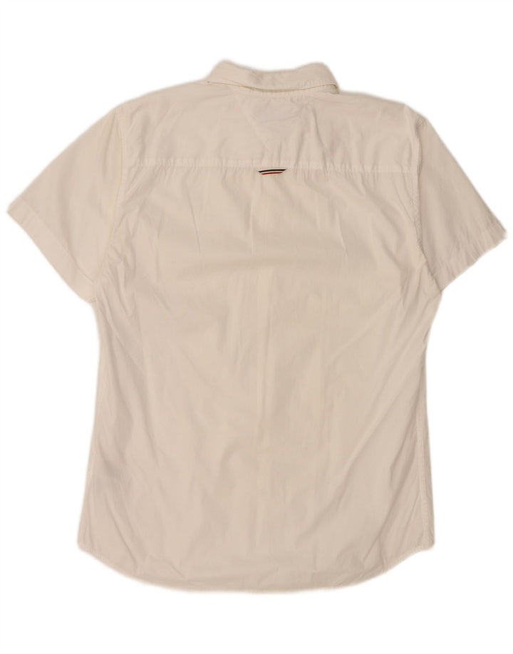 Tommy Hilfiger Herre kortærmet Slim Fit skjorte Medium hvid bomuld