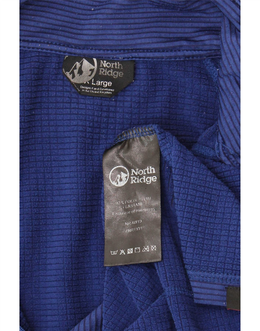 North Ridge Herre Zip Neck Pullover Træningsdragt Top Stor Blå Stribet