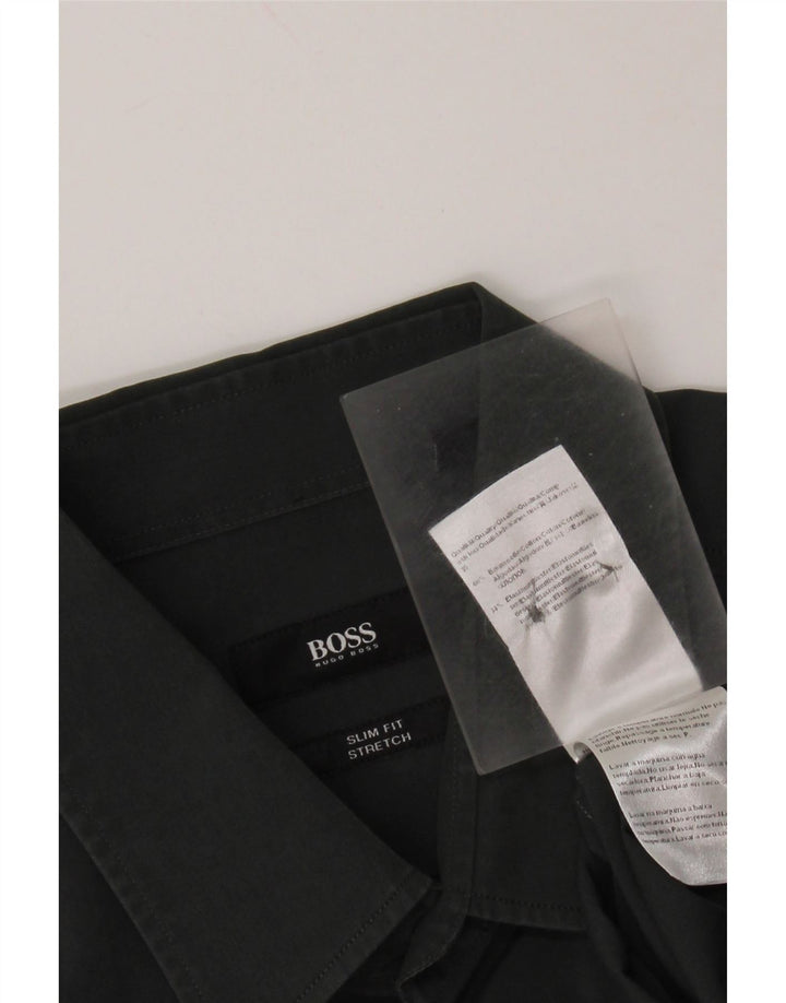 HUGO BOSS Mens Slim Fit Shirt Size 40 Medium Green Cotton