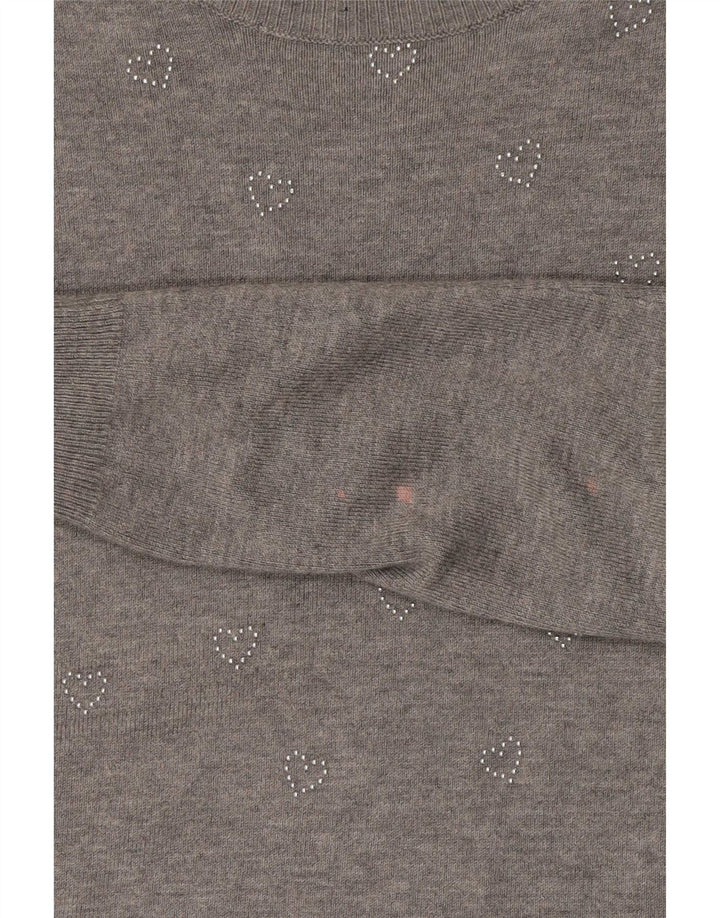 Marks & Spencer Dame Boat Neck Jumper Sweater UK 10 Small Grey Flecked