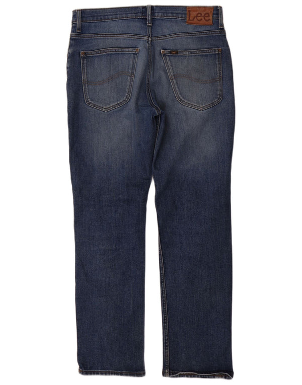 Lee Mens Brooklyn Straight Jeans W33 L30 Blå Bomuld