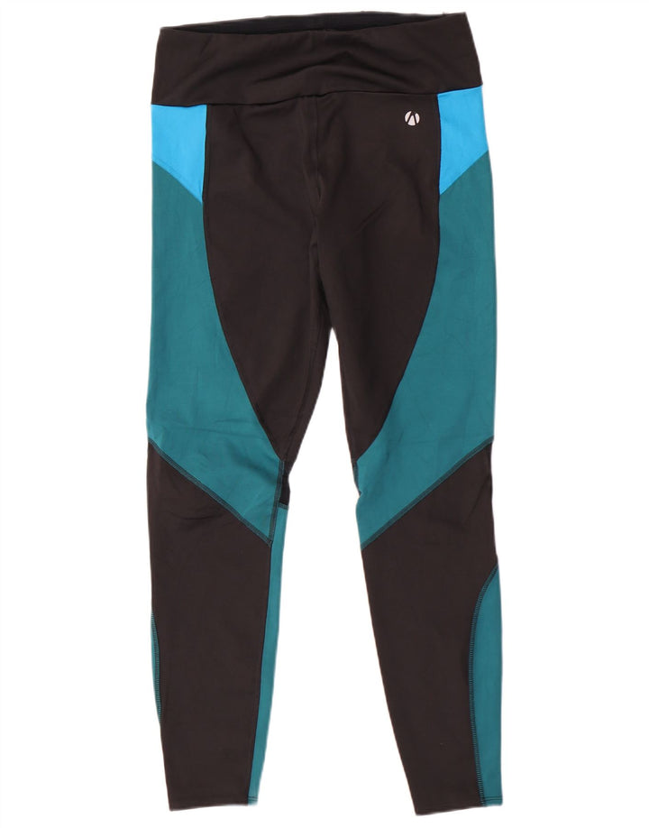 Marks & Spencer Womens Leggings UK 14 Medium Black Colourblock Polyester