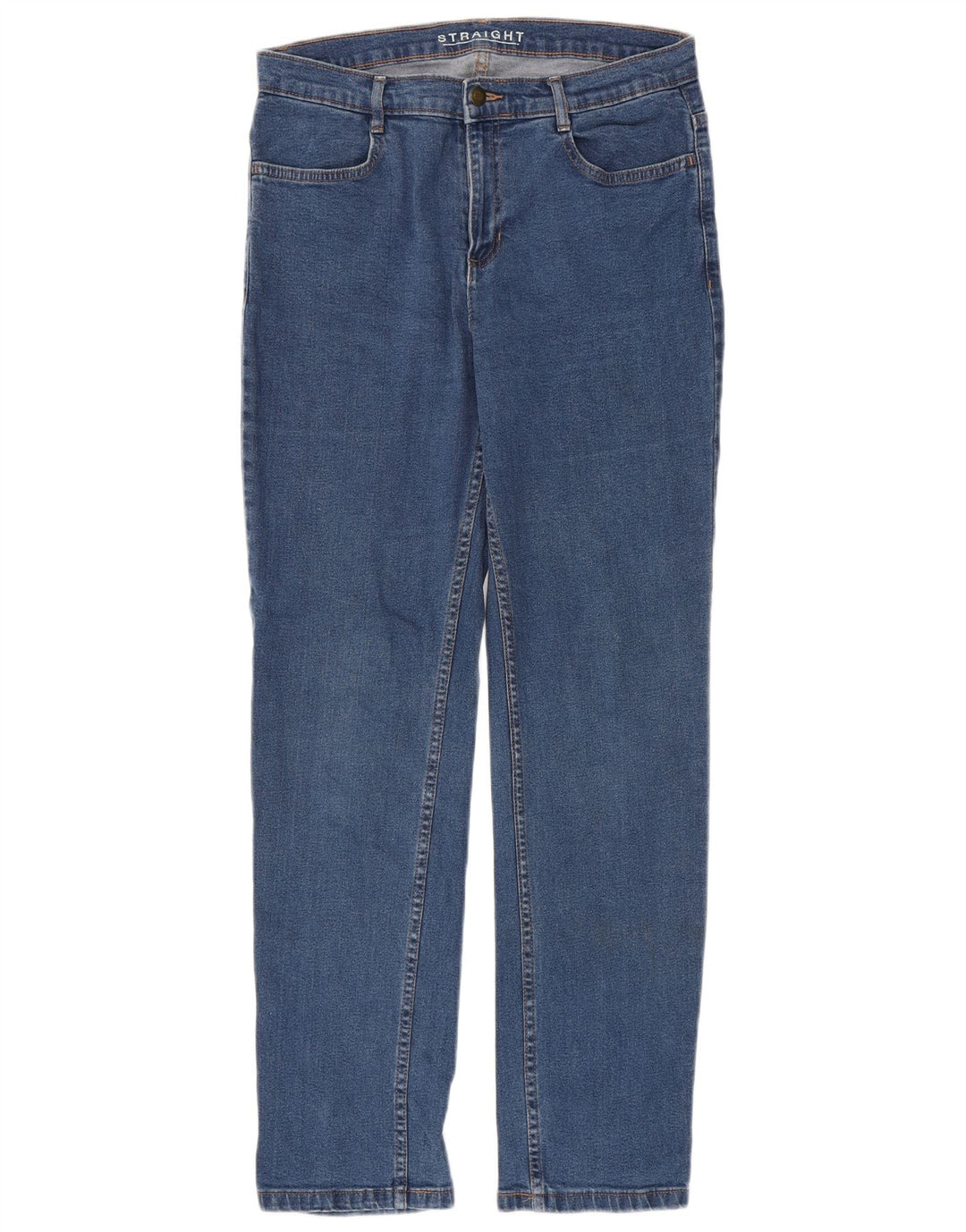 Marks & Spencer Dame Straight Jeans UK 12 Medium W30 L30 Blå Bomuld